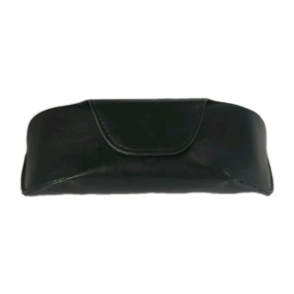 Bruno Chaussignand Eyewear Eyeglass Hard Case Zipper Closure Faux Leather Black